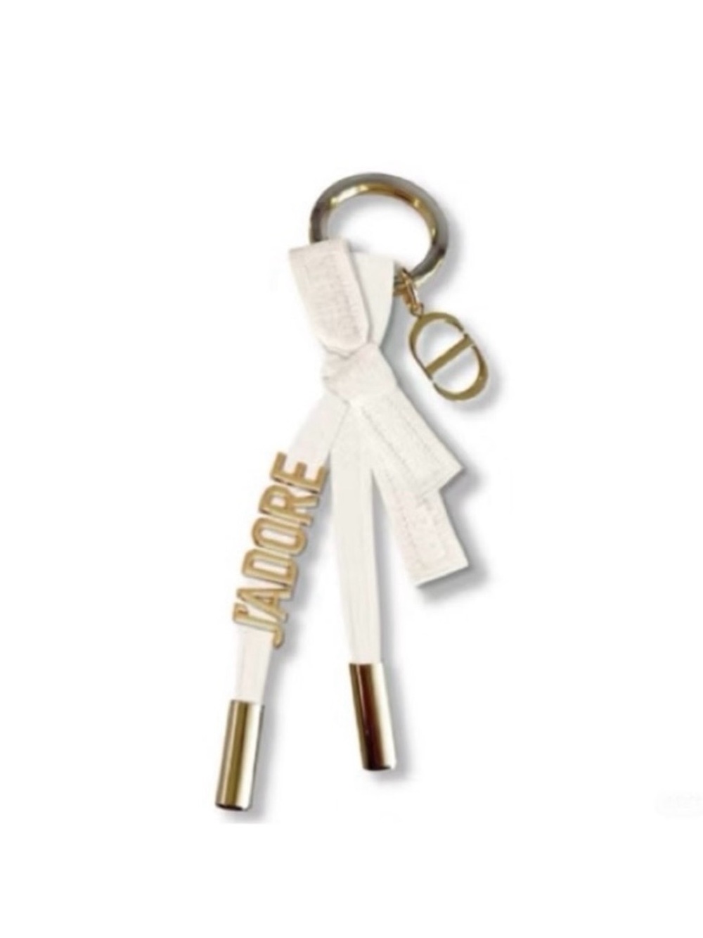 New Dior J'Adore White Ribbon Keychain